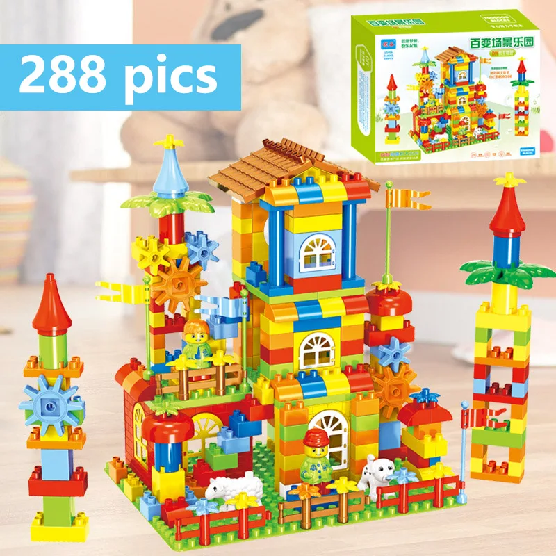 Big Building Blocks ABS Children Educational DIY Amusement Park Assemble Bricks Model Toys Compatible with Legoed Duplo | Игрушки и