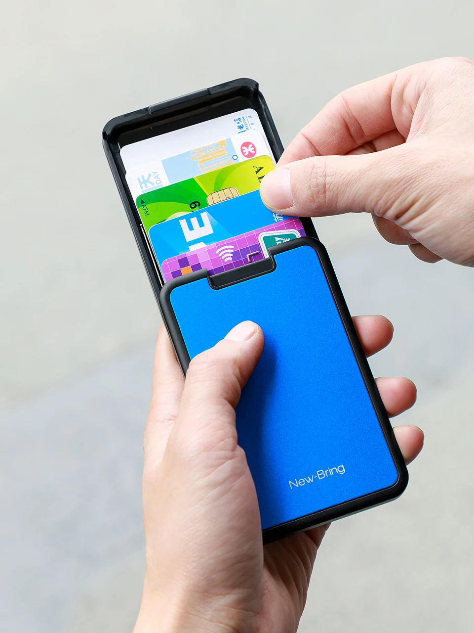 NewBring держатель для карт слайд кошелек RFID Блокировка металлический для мужчин женщин мужской женский чехол для карт кошелек
