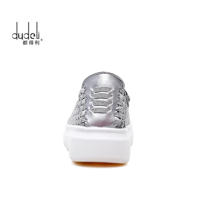 DUDELI/2019 г. весенние женские туфли на плоской платформе плетеные лоферы подошве