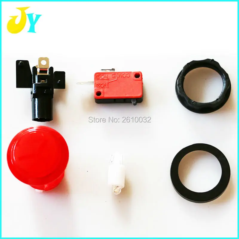 Прозрачная пластиковая светодиодная пусковая кнопка 12 В 33 мм|arcade push button|arcade pusharcade