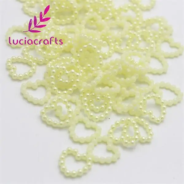 Lucia crafts 11 мм 48 шт Искусственный жемчуг в форме сердца для украшения телефона DIY Материал F0415 - Цвет: C10 light yellow