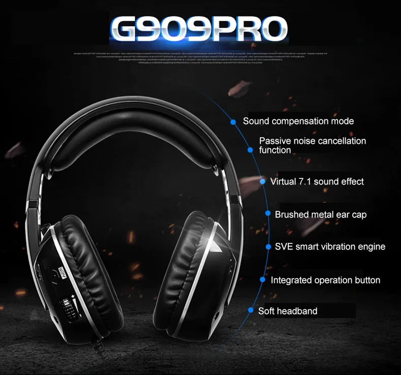 SOMIC G909PRO, вибрация, USB светодиодный, игровая гарнитура, Noice, шумоподавление, наушники, стерео гарнитура, геймер, 7,1, наушники с объемным звуком
