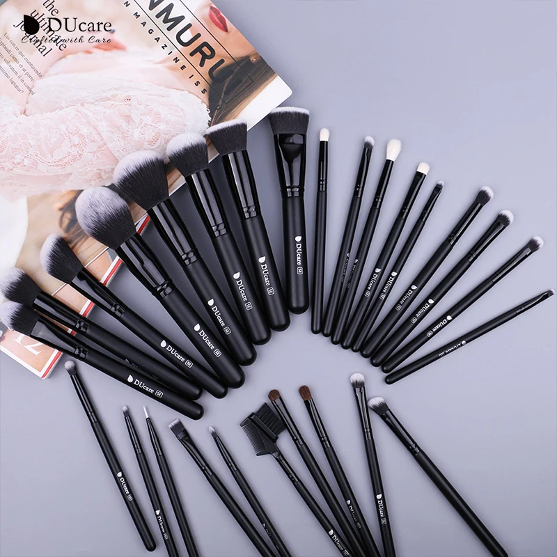 DUcare 27PCS Professional Makeup Brushes Set Powder Foundation Eyeshadow Make Up Soft Synthetic Hair Goat | Красота и здоровье