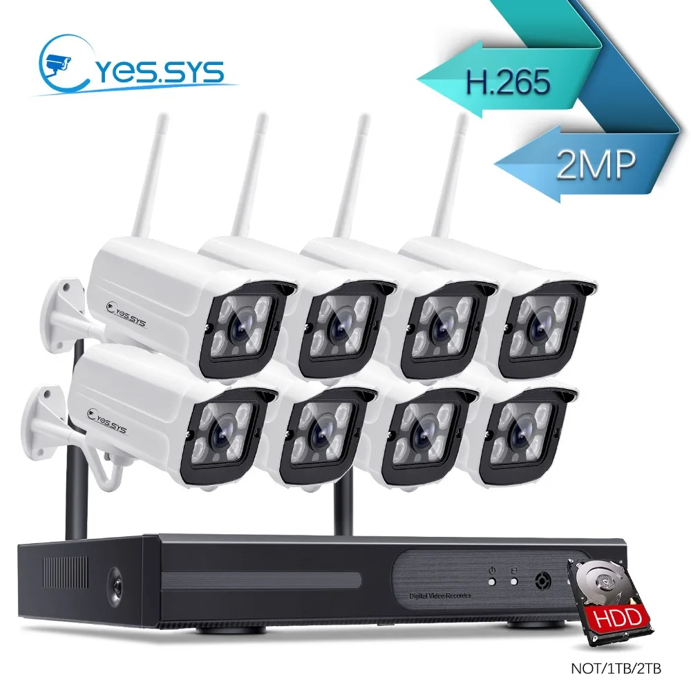 Глаза. sys H.265 8CH 1080 P сеть NVR (8) FULL HD Беспроводной 2.0MP IP Камера WI-FI CCTV домашняя камера