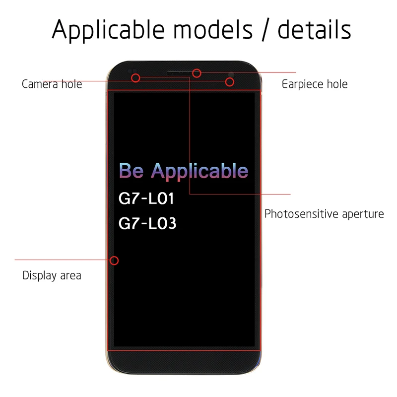 5 &quotоригинальный Дисплей для HUAWEI G7 ЖК-дисплей Сенсорный экран с рамкой Экран