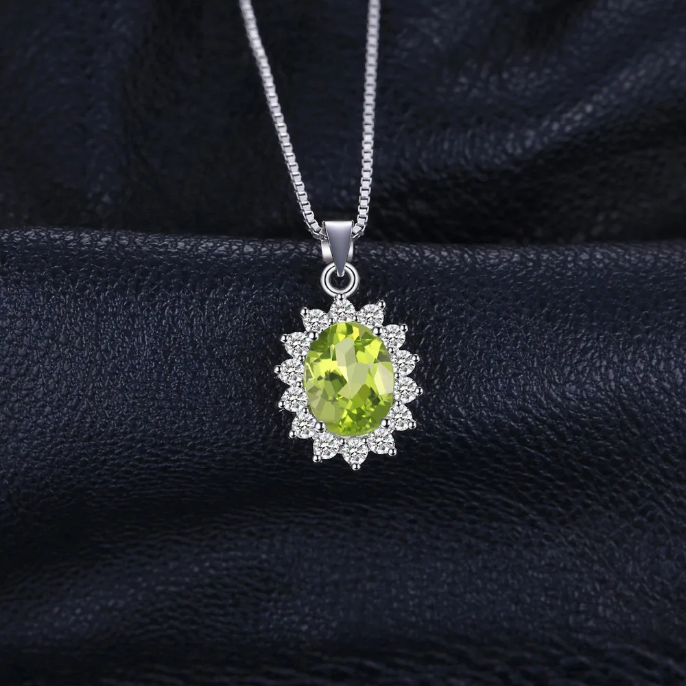 Натуральный кулон из перидота ожерелье 925 драгоценные камни стерлингового