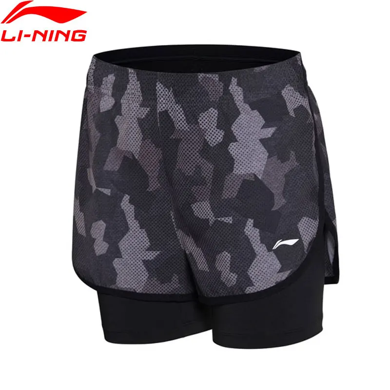 Li-Ning/женские шорты для соревнований по бадминтону дышащие спортивные с принтом