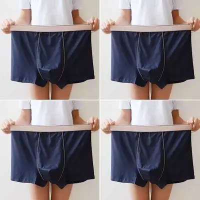4 шт./лот, 9XL размера плюс, мужское нижнее белье, хлопок, мужское нижнее белье, дышащие Бесшовные трусы, сексуальные семейные трусы, мужские боксеры для мужчин - Цвет: 4 deep  gray