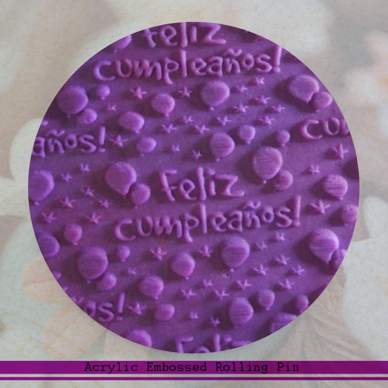 1 шт. Feliz Compleanos узор текстурированный рулон булавки с днем рождения в испанском