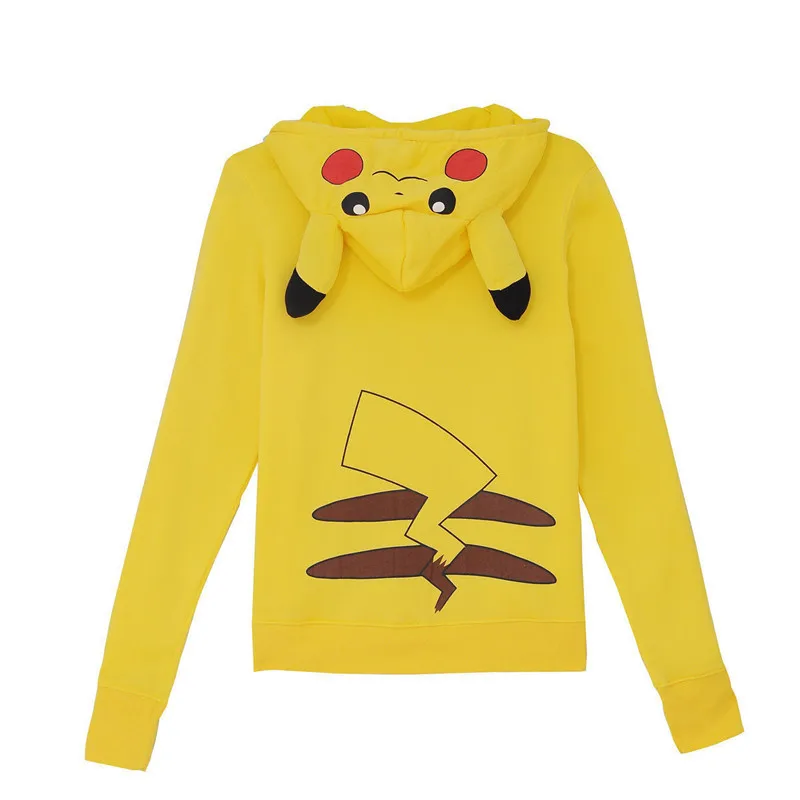 2017 режим Frauen Jacke гелб Solide Покемон Пикачу печатных SchwanzTotoro свитер с капюшоном