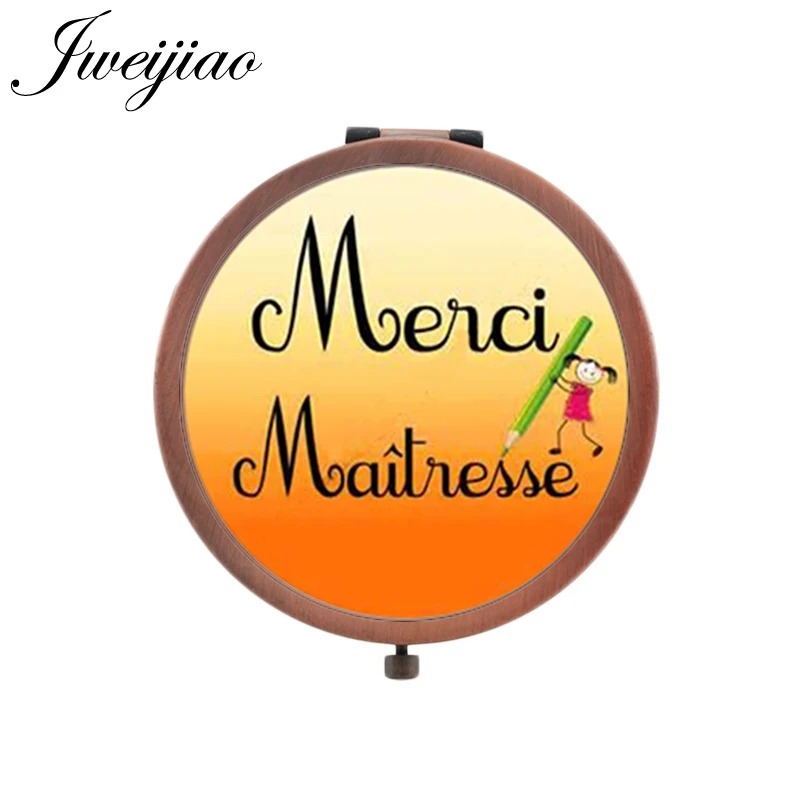 JWEIJIAO Merci Maitresse Брендовое компактное зеркало красота здоровье французская буква ручное зеркало маленькие зеркала для женщин CT290