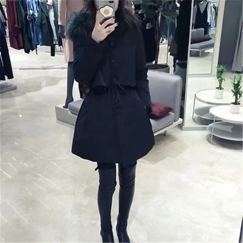 Black Корейское осеннее зимнее женское пальто, женское черное bf Harajuku свободное плюс хлопковое студенческое ветровка, куртки с капюшоном, парки X199 - Цвет: Black