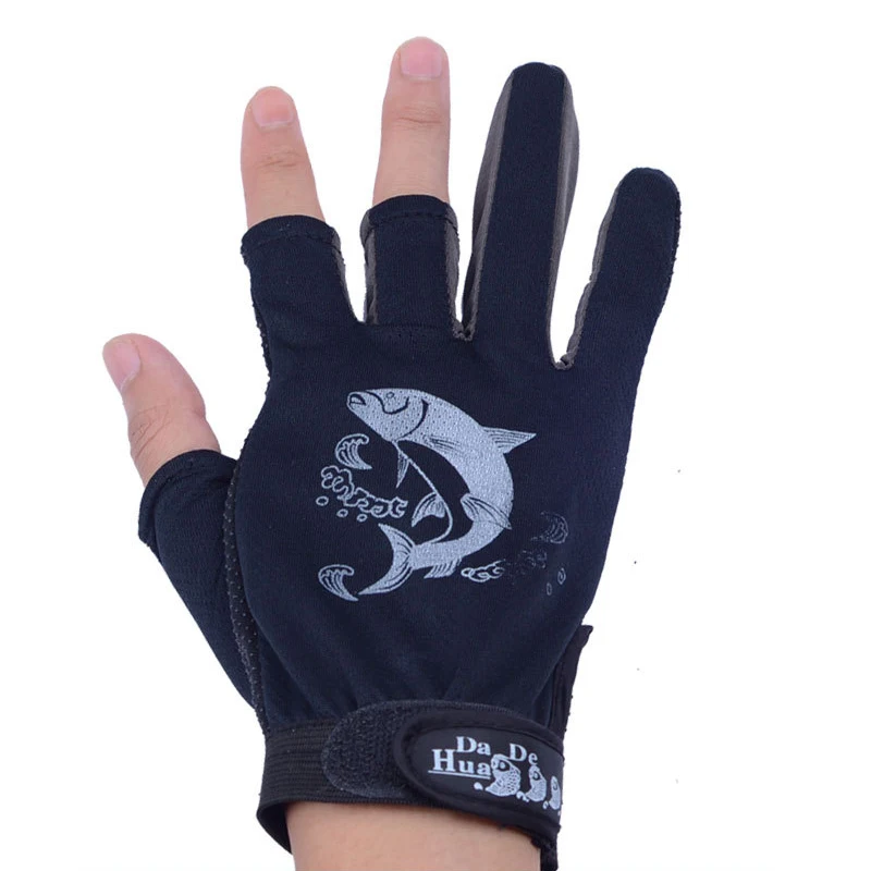 1 пара спортивные кожаные перчатки Рыбалка 3 Half-finger дышащие противоскользящие
