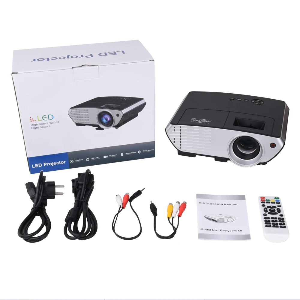 Touyinger Everycom X8 видео проектор домашний кинотеатр lcd Proyector 2500 люмен Full HD с HDMI VGA USB ЖК