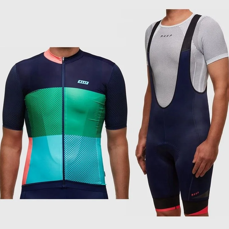 17 MTB велосипедная майка команда MAAP Лето короткий рукав Велоспорт Джерси наборы с гоночным велосипедом bib шорты Мужская велосипедная одежда костюм - Цвет: 17