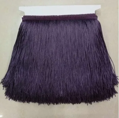 dark purple SASKIA 10 метров 20 см длинная кружевная обрезанная лента Материал кисточки бахрома кружевное шитье одежды Diy латинское платье комплектующие для штор отделка - Цвет: dark purple