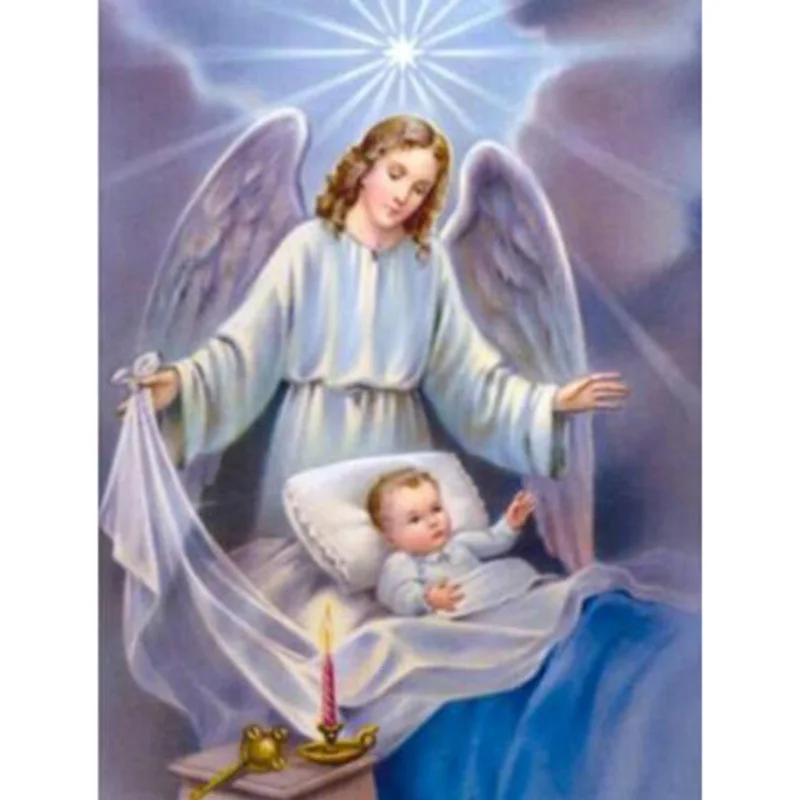 

3D Diy Diamond Painted Diamond Embroidered Angel 5d Square Diamond Mosaic Icon Full Embroidered Rhinestone