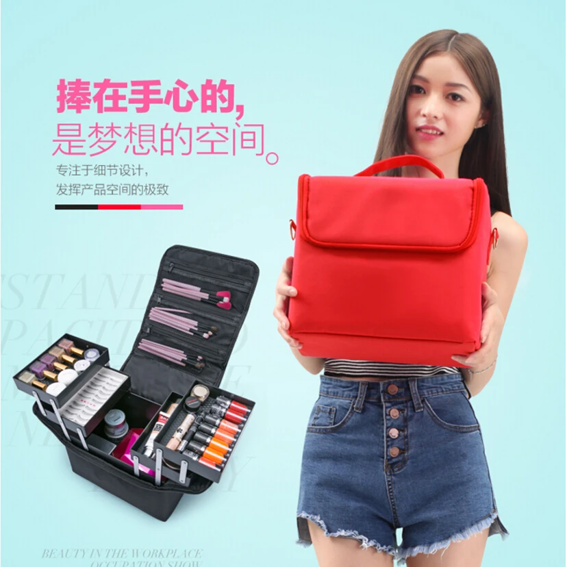 Дешевые многофункциональные профессионального макияжа косметический чехол для