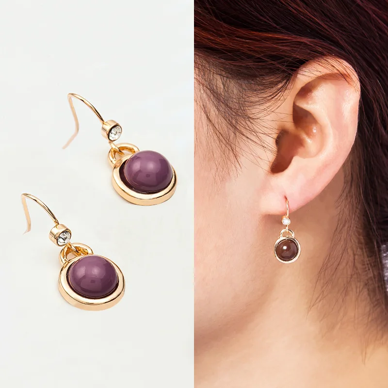 Золото Цвет с украшением в виде кристаллов свисающие серьги для женщин Стразы