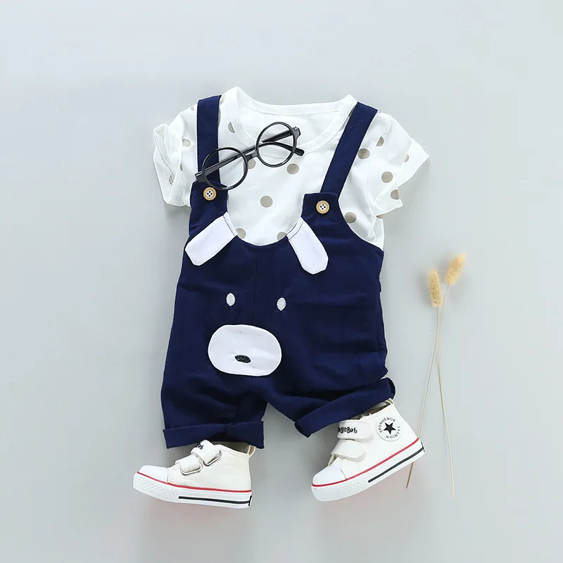 Summer style baby boy clothing set newborn infant 2pcs short sleeve t-shirt + animal design |