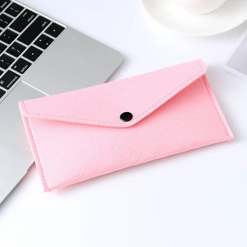 light pink Войлочный Простой Конверт кошелек многоразового использования высокого качества вместительные сумки большого размера для телефона и покупок или diy сумки - Цвет: light pink