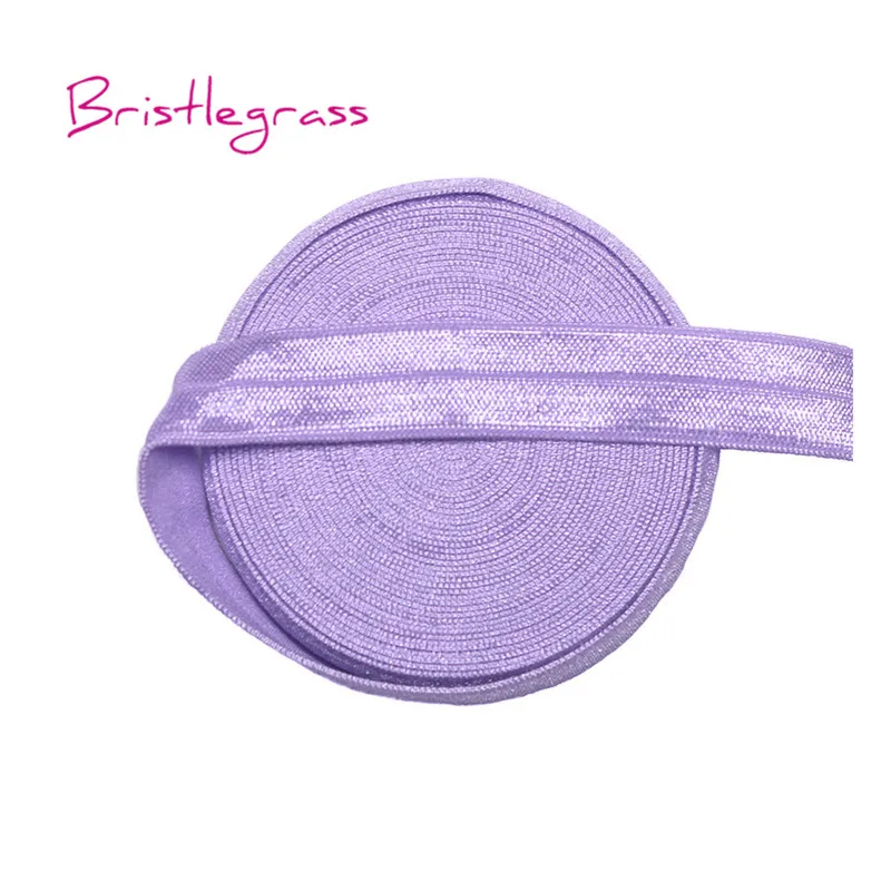 BRISTLEGRASS 100 ярд за рулоном 5/" 15 мм твердые блестящие складывающиеся эластичные враг спандекс атласная лента для волос повязка на голову кружево отделка Шитье - Цвет: Light Orchid
