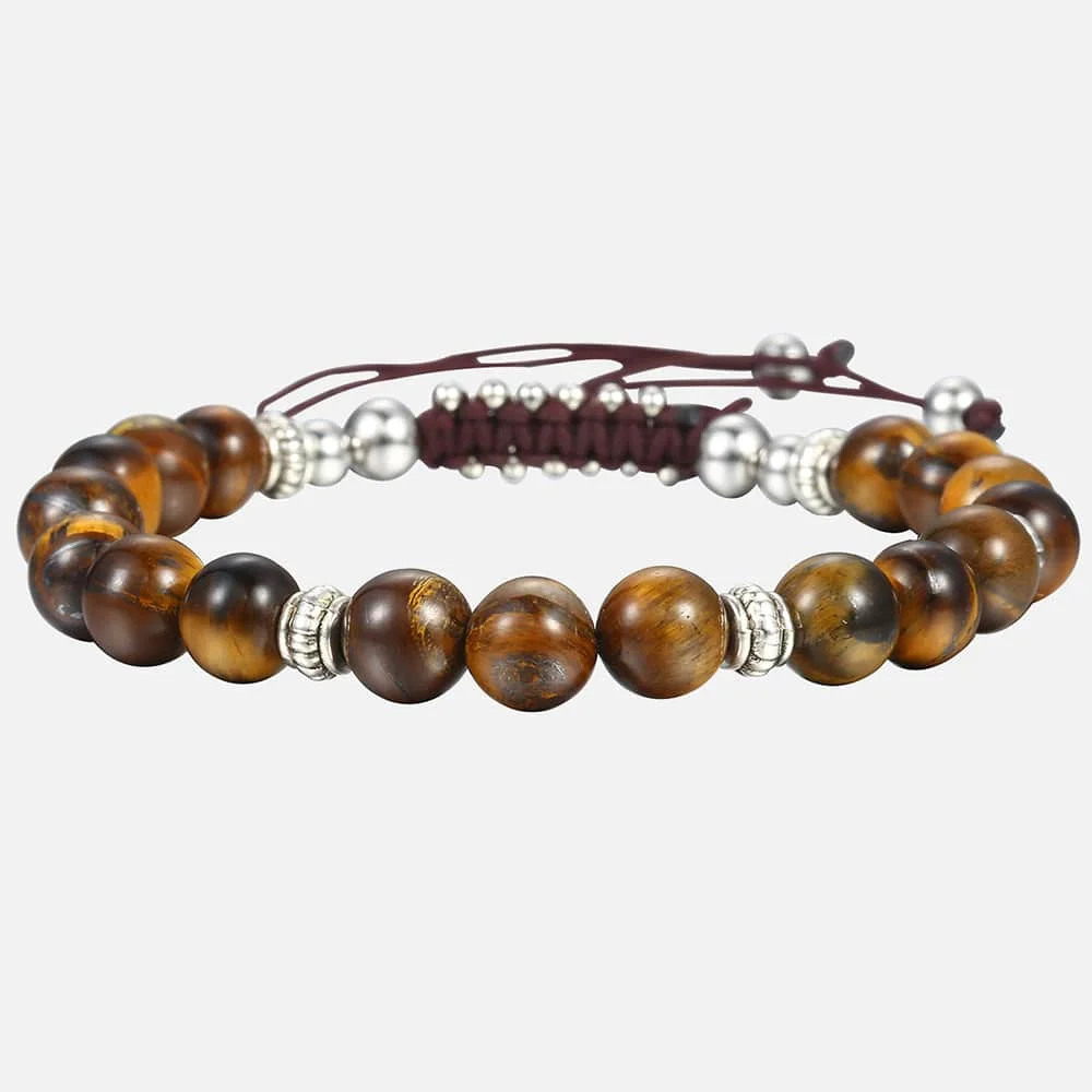 DB56Tiger eye stone Уникальные 8 мм Мужские Женские натуральный камень тигровый глаз бисерные браслеты ручной работы мужские прямые поставки ювелирных изделий DBM12 - Окраска металла: DB56Tiger eye stone