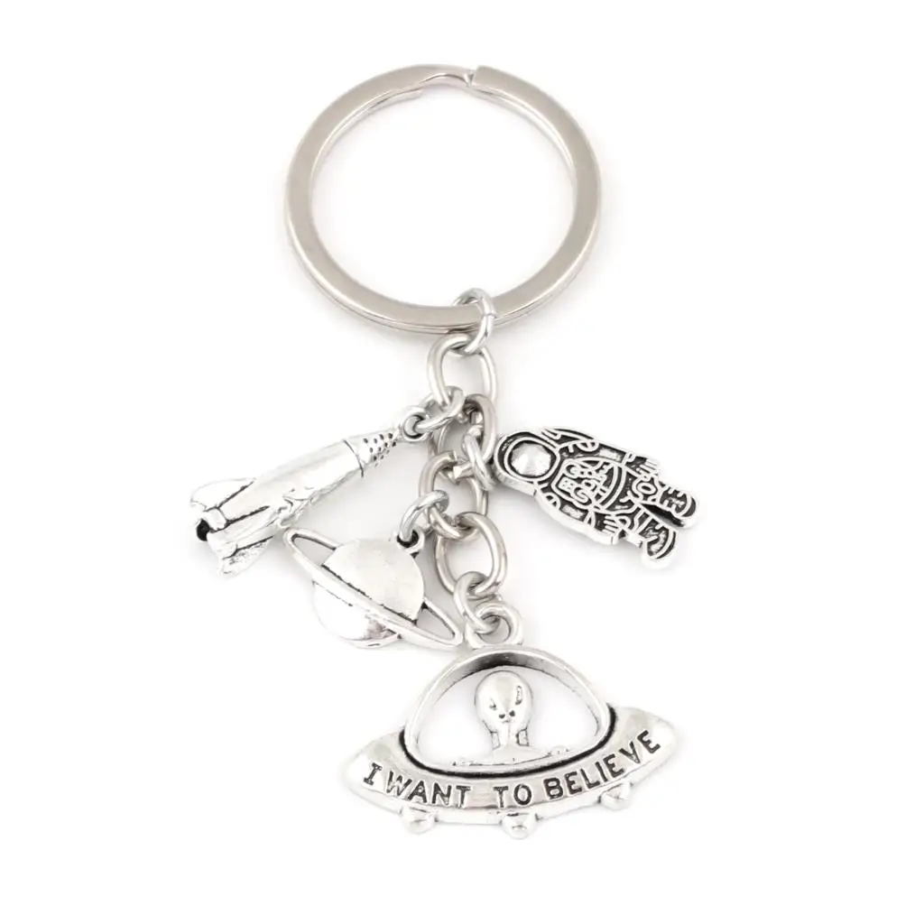 1Pc New Arrival Rocket Spacecraft Alien UFO Charms Keychain Planet Astronaut Keyholdert Making Men Gift Jewelry Supplies | Украшения и