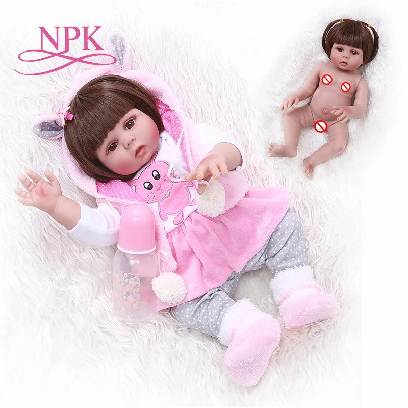 Бесплатная доставка из Бразилии NPK 48 см bebe reborn Baby девочка кукла в розовом