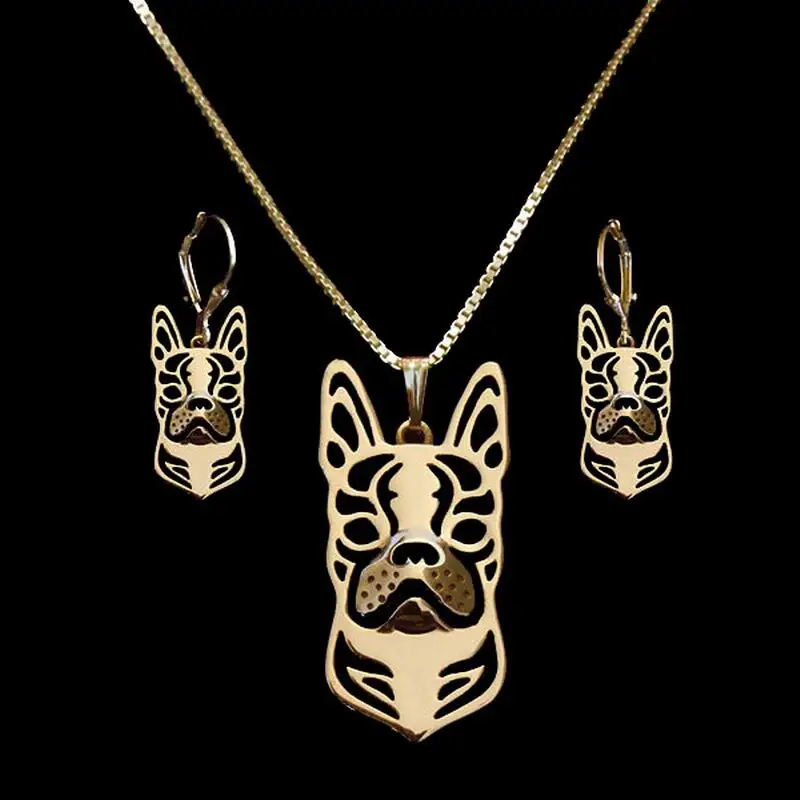 Женский ювелирный набор Lovers' Metal Boston Terrier из сплава в форме собаки|fashion jewelry set|jewelry