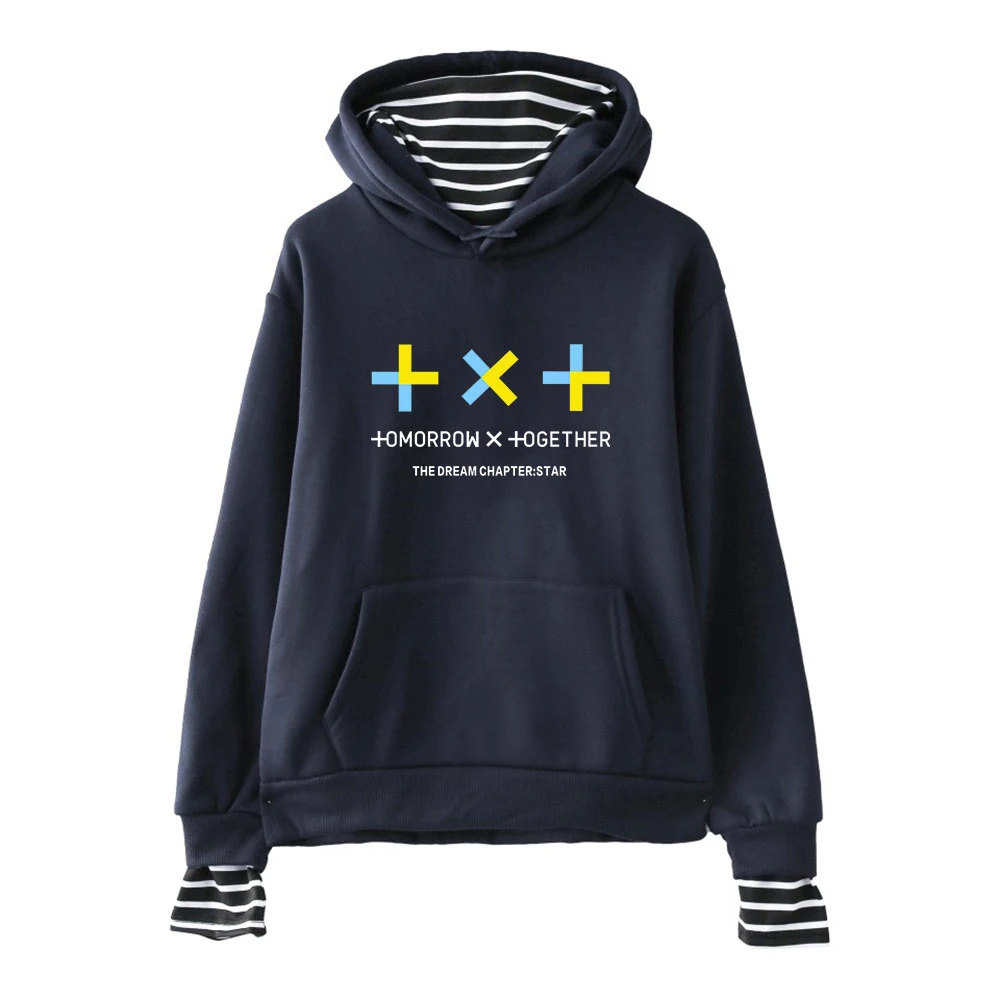 LUCKYFRIDAYF TXT толстовка с капюшоном из двух частей, толстовка с капюшоном Tomorrow X Together, модная повседневная толстовка с капюшоном