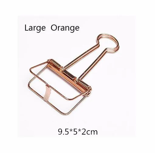 3pcs large Orange 12 шт./компл. 8 цветов милые Kawaii металлическая для бумаги зажимы скобы Офисные школьные принадлежности зажимы фото сообщения билета файл хранения - Цвет: 3pcs large Orange