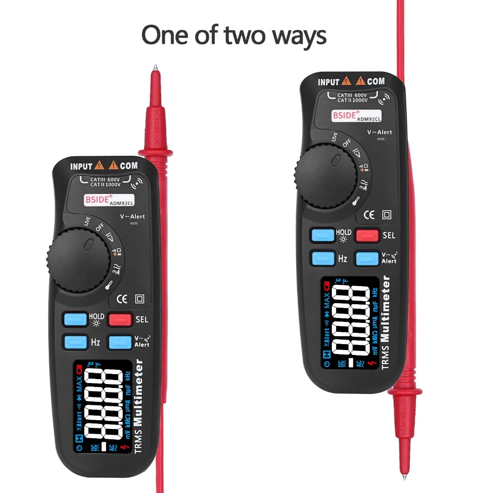 BSIDE Авто Диапазон Цифровой мультиметр истинный RMS Темп тестер Вольтметр Ampermetr