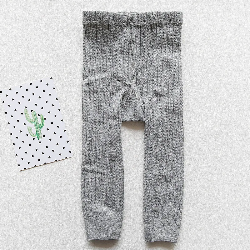 ribbed grey Весенние детские леггинсы детские ребристые Хлопковые Штаны полосатые обтягивающие детские осенние штаны с высокой талией для малышей От 0 до 4 лет - Цвет: ribbed grey
