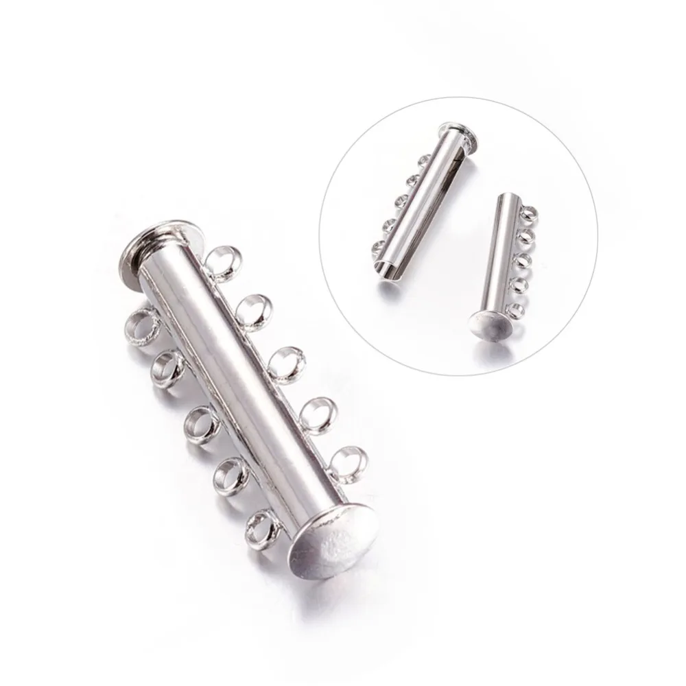 

Brass Magnetic Slide Lock Clasps, Platinum Color