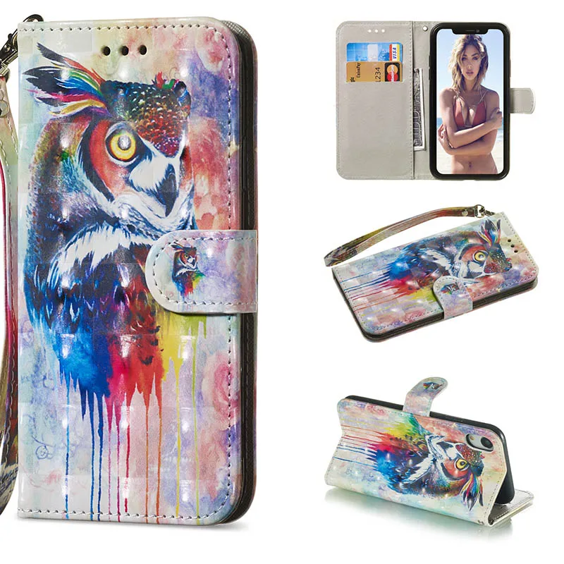 Watercolor Owl-YT Чехол-книжка с павлином из искусственной кожи+ Чехол-кошелек для Coque Xiao mi Pocophone F1 mi A2 Lite чехол s для Red mi 5 Plus Note 6 Pro 4X4 A132 - Цвет: Watercolor Owl-YT