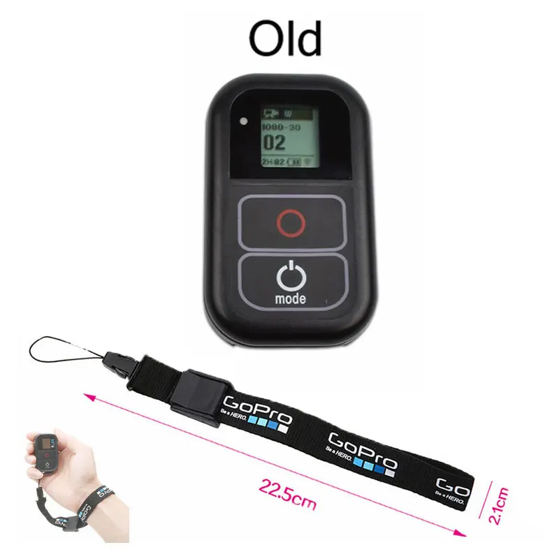 old with strap Водонепроницаемый GoPro hero 7 wifi Пульт дистанционного управления для Gopro hero 7 6 5 4 3 Go Pro hero 5 session hero 7 аксессуары для камеры - Цвет: old with strap