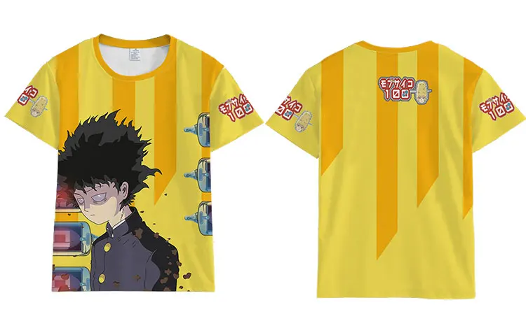 Новая футболка с аниме Mob Psycho 100 Kageyama Shige Mobu Saiko Hyaku, мужская и женская футболка с коротким рукавом, летние топы с героями мультфильмов, футболка унисекс