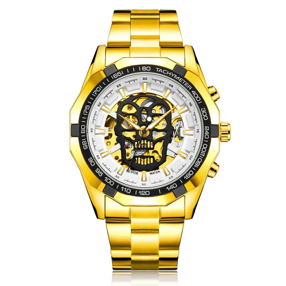 

Часы наручные SEWOR мужские механические, модные светящиеся механические Автоматические, со стальным корпусом, с отверстием, спортивные, C434