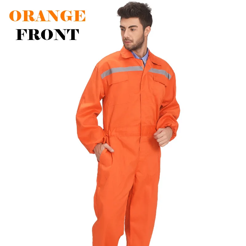 Mens White Orange Blue Reflective Workwear Work coverall strap jumps High Visibility Clothing Overalls Free Post | Безопасность и