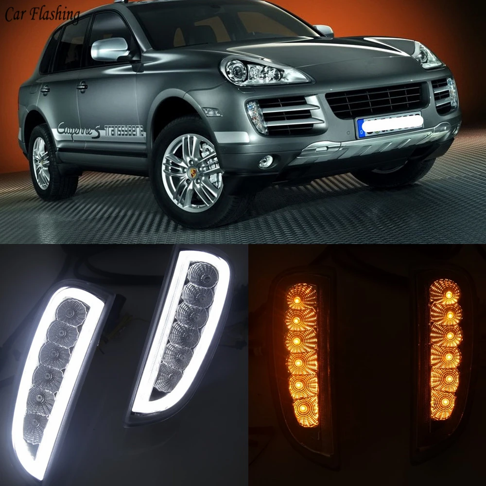 Дневные ходовые огни для Porsche Cayenne I 957 9PA 2006 2007 2008 2009 2010 1 пара|Фара авто в сборе| |