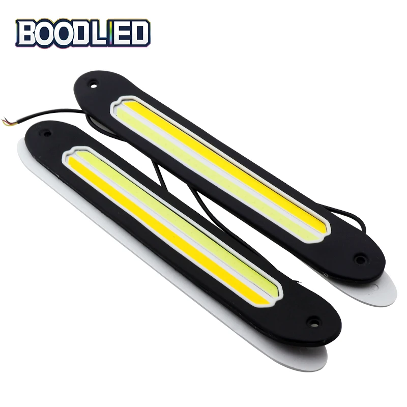 

SO.K LED DRL Car COB Flexible LED Day Light 12V White Color Daytime Running Light Fog Light Yellow Color Turning Signal Lamp