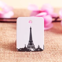 200lot 2 6x3 3cm tower design white paper hang tag jewelry clothing price tag square label card jewelry cards