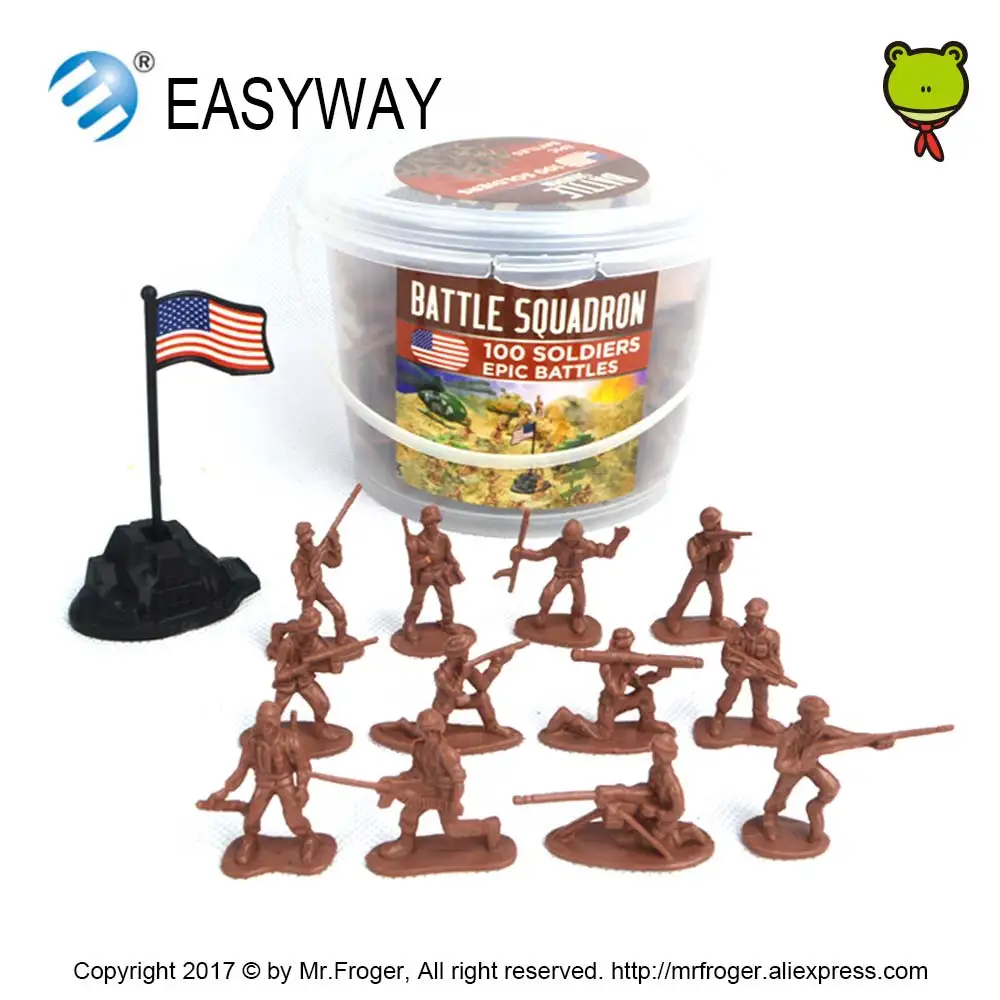 Пластиковые фигурки солдат EASYWAY в бутылках 100 шт. игрушки игры 12 моделей