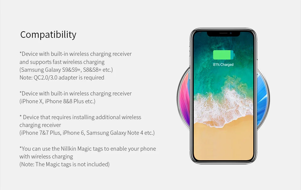 Nillkin 3 в 1 10 Вт Быстрое беспроводное зарядное устройство для IPhone X чехол из закаленного стекла для телефона чехол с usb-кабелем type-C для зарядки