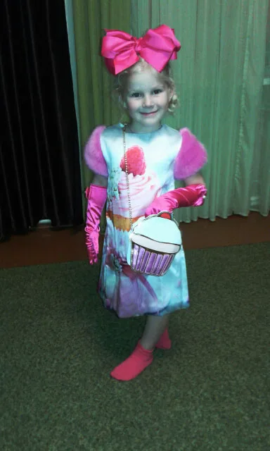 baby Girls Dress 2018 The cake print fashion Spring/Autumn faux fur sleeve best Toddler Kids Dresses Children Clothing | Детская одежда