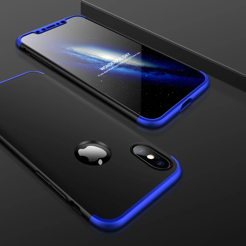 Luxury ShockProof Back Cover For iPhone X Case Removable 3 in 1 Full Protection Plastic Hard for PC Coques |
