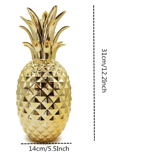 Gold Pineapple XL VILEAD 6 стилей керамические ананасы Позолоченные фигурки креативное украшение для фруктов современный минималистичный домашний Декор Аксессуары - Цвет: Gold Pineapple XL
