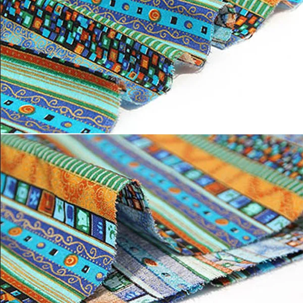 

Ethnic Fabrics Cotton Linen Fabric For Patchwork Quilts Sewing Cloth Sofa Curtain Bags Cushion Cover Material Half Yard