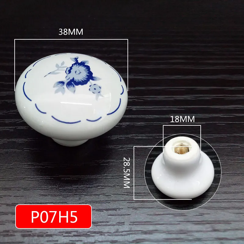 H5 Белый цвет роза lotus love простые мебельные ручки под одно отверстие CeramicKitchen Мебельная ручка ящика шкафа - Цвет: H5
